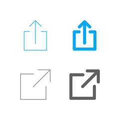 Flat Colored Share and Link Icon Set in Outline and Solid Style for Content Distribution and Hyperlink
