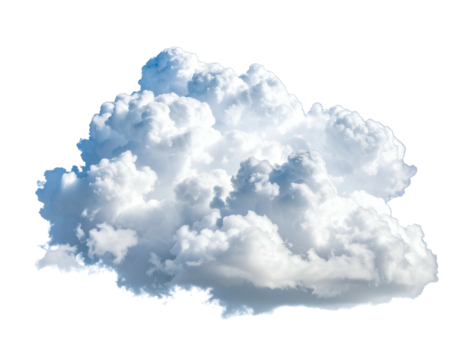 Fluffy white cumulus cloud with sharp edges