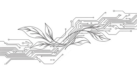 Digital nature blending technology and organic growth for sustainable innovation concepts