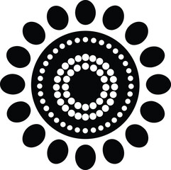 Indigenous australian inspired dot art logo design
