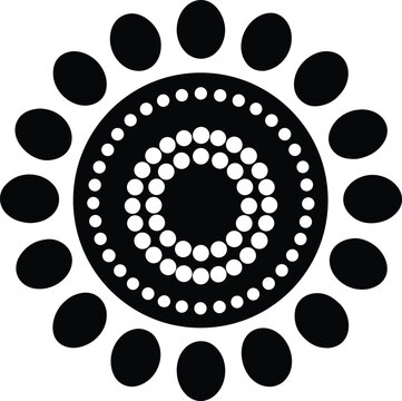 Indigenous australian inspired dot art logo design