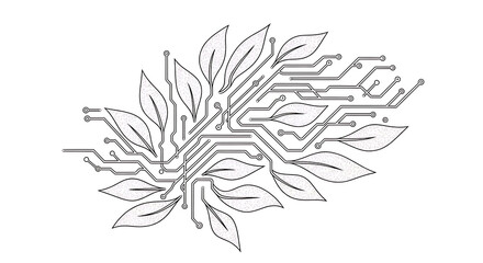 Innovative technology seamlessly merges with nature's organic growth patterns