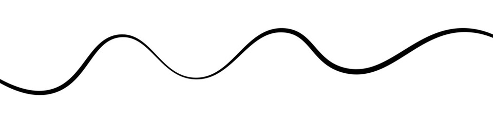 Abstract Wave Composition of Thin Black Lines on a White Background. A Modern Minimalist Vector Illustration Design.