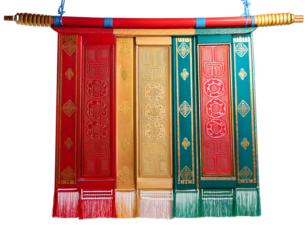 Colorful toran door hanging isolated