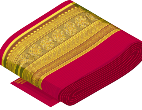 Dupatta fabric isolated.