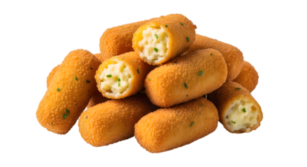 croquettes pile on white background