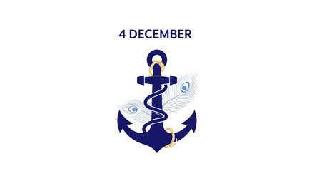 Indian Navy Day celebration on 4 December with anchor symbol.