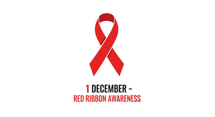 Red Ribbon Symbolizing World AIDS Day Awareness on December 1st.