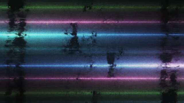A captivating digital glitch animation featuring vibrant neon lines, pixel fragmentation, and dynamic distortion effects that evoke futuristic cybernetic aesthetics.