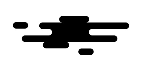 Oriental cloud shape. Traditional Asian ornament. Simple abstract wind or wave form in Japanese, Chinese or Korean style isolated on white background. Vector graphic illustration.Vector