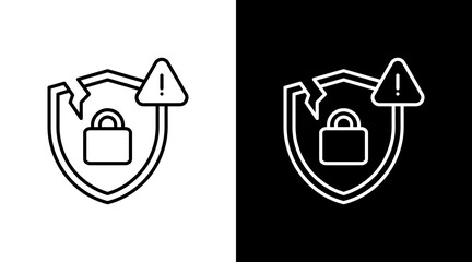 Security Breach White Icon Set Design