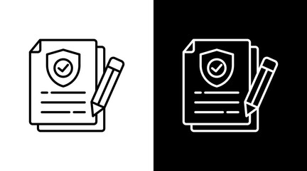 Insurance Coverage White Icon Set Design