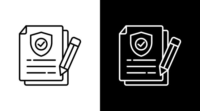 Insurance Coverage White Icon Set Design