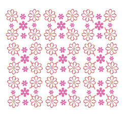 Simple and charming flower pattern design in pink and orange colors, a seamless vector art background for textile or wallpaper
