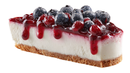  Delicious cheesecake slice with creamy texture and golden crust served on plate in high-resolution dessert photography isolated on white background