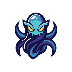 vector illustration of an abstract blue fish