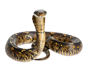 Majestic reptile with patterned scales, poised