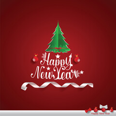 christmas card with christmas tree