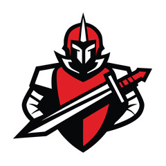 knight with sword and shield vector