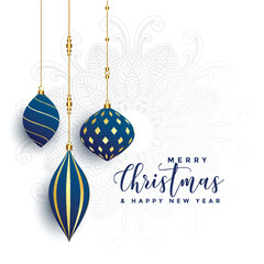 christmas greeting card with christmas balls