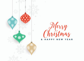 christmas card with christmas balls