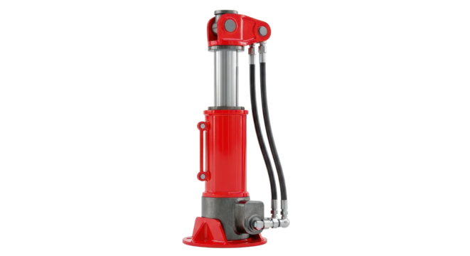 Red hydraulic jack isolated PNG with Transparent Background