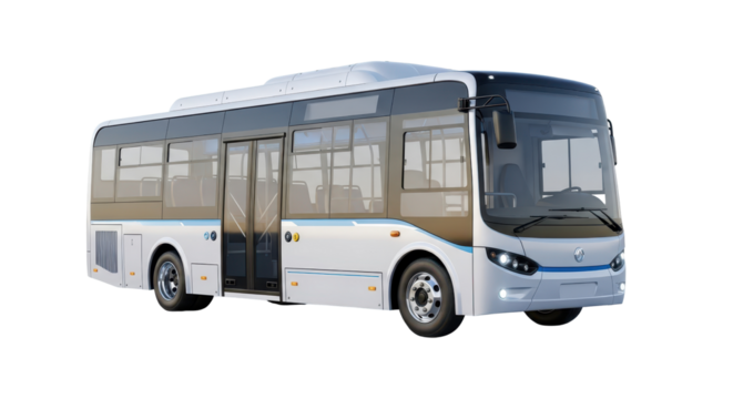 City bus for public transportation isolated PNG with Transparent Background