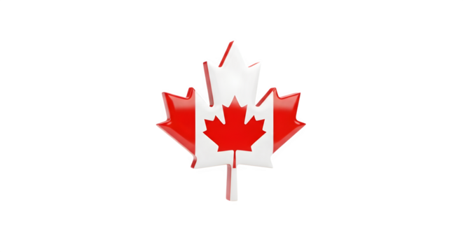 Canadian maple leaf isolated on transparent background