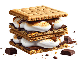  Orange cake on white isolated on clear png background and transparent background. Bakery and pastry concept for cafe and restaurent, AI generative 