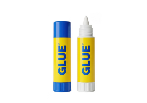Glue Stick and Bottle Isolated on Transparent Background