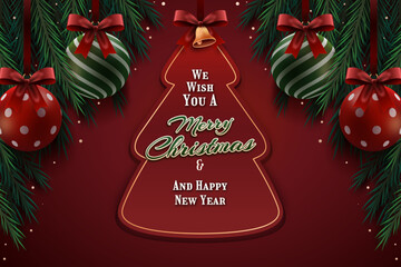 christmas card with christmas tree