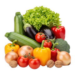 Fresh Vegetables Assortment Healthy Eating Vegan Cuisine Isolated on Transparent Background Garden Harvest Food Photography