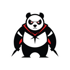 panda with heart