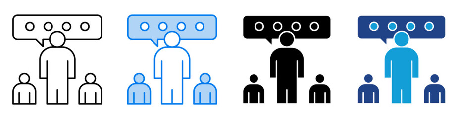 Briefing icon set multiple style collection