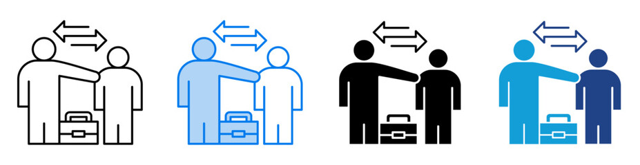 Partnership icon set multiple style collection