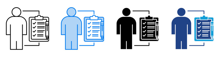 Task List icon set multiple style collection