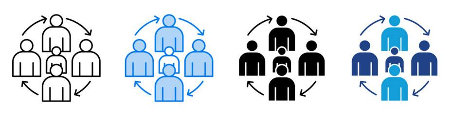 Cycle icon set multiple style collection