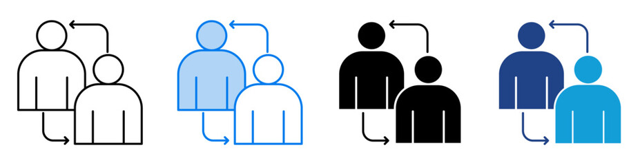 Relationship icon set multiple style collection