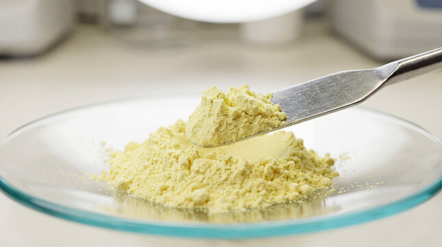 Macro View of Lithium Thiophosphate Solid Electrolyte Powder in Laboratory