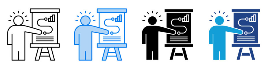 Presentation icon set multiple style collection