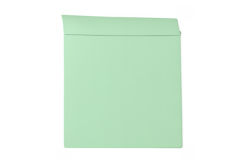Green mail envelope with an open flap, communicating business documents or personal messages, transparent background