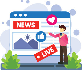 Live digital news illustration
