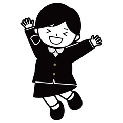 大喜びで跳ねる女の子