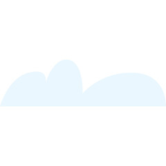 Light Blue Soft Cloud Shape On Transparent Background Minimalist Graphic Design Element