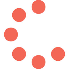 Loading Indicator Made Of Seven Orange Dots Arranged In A Circle On A Transparent Background With Isolated Graphics