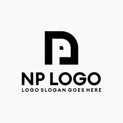 NP monogram logo vector image