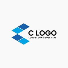 C Logo energy solar logo vector image