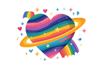 Pride LGBT heart vector icon set, Lesbian gay bisexual transgender concept love symbol. Collection of Color rainbow flag. Flat design signs isolated on white background