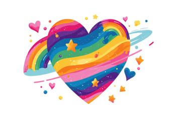 Pride LGBT heart vector icon set, Lesbian gay bisexual transgender concept love symbol. Collection of Color rainbow flag. Flat design signs isolated on white background