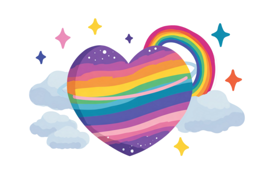 Pride LGBT heart vector icon set, Lesbian gay bisexual transgender concept love symbol. Collection of Color rainbow flag. Flat design signs isolated on white background